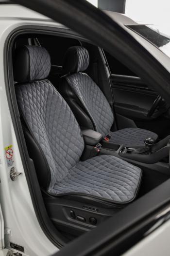 2 779 р. Накидка на сиденье (2 места Каир) ТЕЙЛОР ст БАЙРОН Lord Autofashion   (серый, строчка серая)  с доставкой в г. Керчь. Увеличить фотографию 2