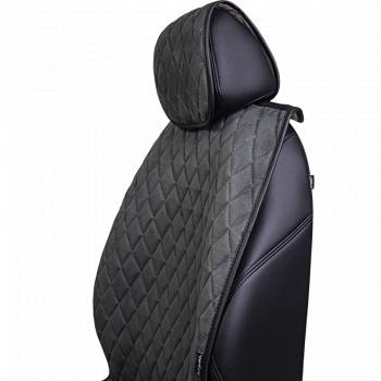 4 399 р. Накидка на сидение (5 мест Софа) ТЕЙЛОР ст РОМБ Lord Autofashion   (серый, строчка серая)  с доставкой в г. Керчь. Увеличить фотографию 3