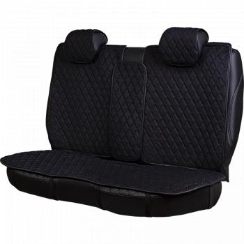 5 649 р. Накидка на сидение (5 мест Софа) ТЕЙЛОР ст РОМБ Lord Autofashion   (черный, строчка красная)  с доставкой в г. Керчь. Увеличить фотографию 3