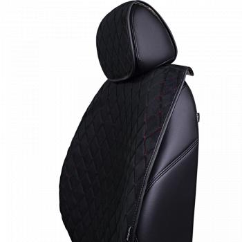 5 649 р. Накидка на сидение (5 мест Софа) ТЕЙЛОР ст РОМБ Lord Autofashion   (черный, строчка красная)  с доставкой в г. Керчь. Увеличить фотографию 4