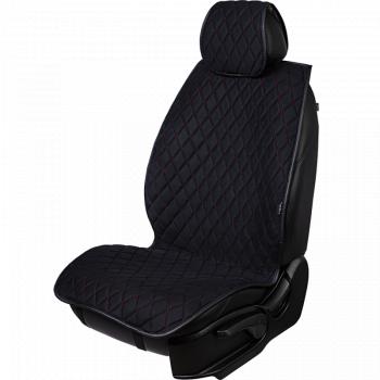5 649 р. Накидка на сидение (5 мест Софа) ТЕЙЛОР ст РОМБ Lord Autofashion   (черный, строчка красная)  с доставкой в г. Керчь. Увеличить фотографию 2
