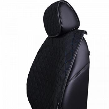 4 199 р. Накидка на сидение (5 мест Софа) ТЕЙЛОР ст РОМБ Lord Autofashion   (черный, строчка синяя)  с доставкой в г. Керчь. Увеличить фотографию 4