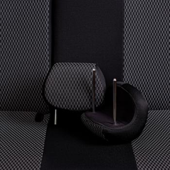 5 949 р. Комплект чехлов для сидений (РЗСиС 60/40 2Г Жаккард) ДУБЛИН Lord Autofashion  Лада Гранта Кросс  2194 (2018-2025) универсал (черный, вставка Прямоугольник черная)  с доставкой в г. Керчь. Увеличить фотографию 6