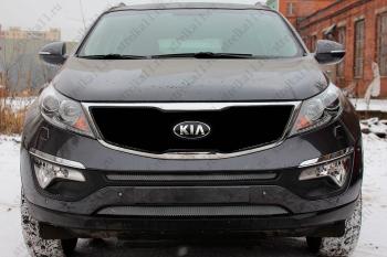 Зимняя заглушка решетки радиатора (верх) Стрелка11 KIA Sportage  3 SL (2014-2016) рестайлинг