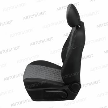 8 499 р. Чехлы на сиденья Алькантара ромб (к. TrendLine раздел. 40/60 + вырез под подлокот.+ надкрыльн. экокожа) Автопилот Volkswagen Passat B7 седан (2010-2015) (черный/серый)  с доставкой в г. Керчь. Увеличить фотографию 5