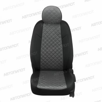 8 499 р. Чехлы на сиденья Алькантара ромб (к. TrendLine раздел. 40/60 + вырез под подлокот.+ надкрыльн. экокожа) Автопилот Volkswagen Passat B7 седан (2010-2015) (черный/серый)  с доставкой в г. Керчь. Увеличить фотографию 3