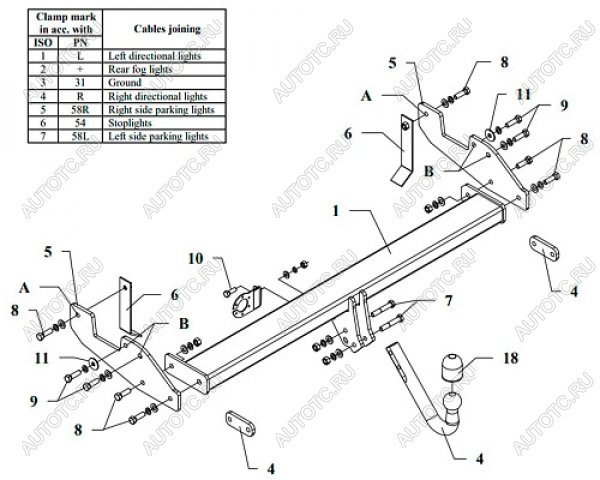 22 699 р. Фаркоп (подходит для 2 WD (маленькое колесо)) Auto-Hak  Toyota Hilux  AN10,AN20 (2004-2011) дорестайлинг, 1-ый рестайлинг (стальной, шар A (F20))  с доставкой в г. Керчь