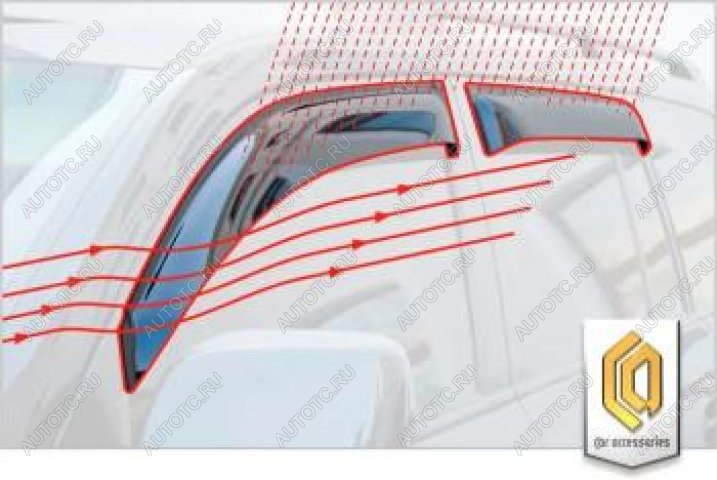 2 199 р. Дефлектора окон CA-Plastic KIA Rio 3 QB дорестайлинг седан (2011-2015) (серия Шелкография золото)  с доставкой в г. Керчь