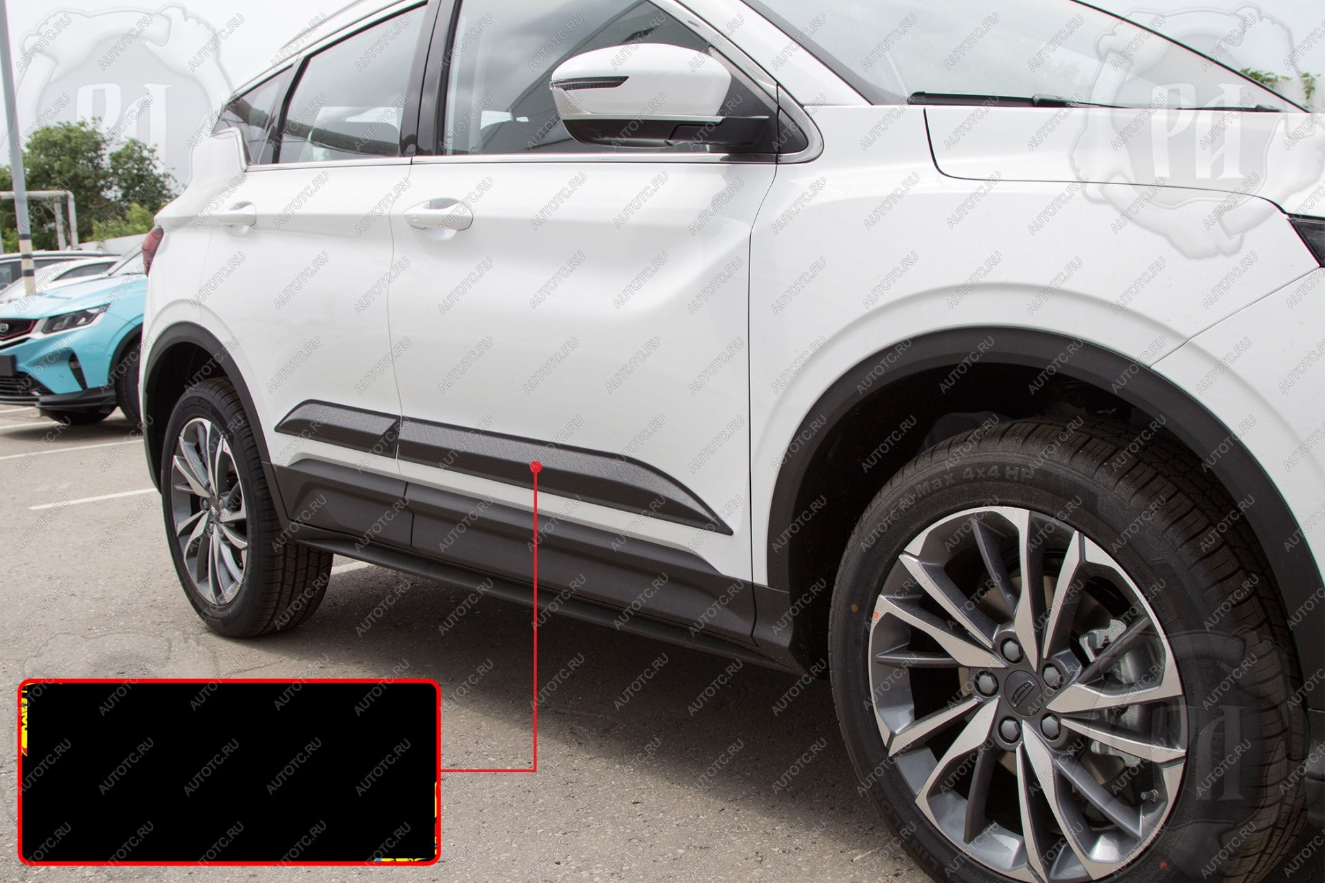 1 419 р. Молдинг двери передний левый Русская Артель  Geely Coolray  SX11 (2018-2023) дорестайлинг (глянец под покраску)  с доставкой в г. Керчь