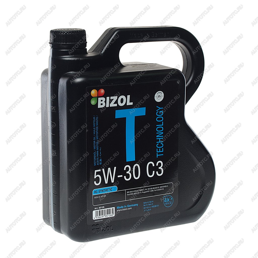 4 999 р. Масло моторное TECHNOLOGY 5W30 C3 синт.4л BIZOL BIZOL 85126  с доставкой в г. Керчь