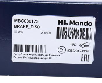 3 099 р. Диск тормозной KIA Cerato (04-09) передний (1шт.) MANDO MANDO mbc030173  с доставкой в г. Керчь. Увеличить фотографию 6