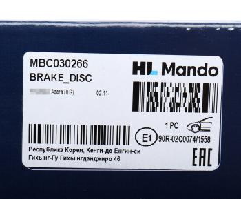4 599 р. Диск тормозной KIA Cerato K7 (09-),Sportage (11-) передний (1шт.) MANDO MANDO mbc030266 MANDO mbc030266  с доставкой в г. Керчь. Увеличить фотографию 6