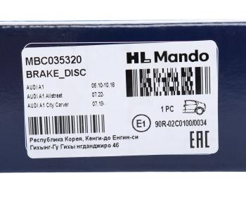 1 359 р. Диск тормозной VW G4,G5,Polo (02-) AUDI A3 (97-03) R15 задний (1шт.) MANDO MANDO mbc035320 MANDO mbc035320  с доставкой в г. Керчь. Увеличить фотографию 5