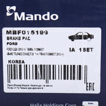 2 399 р. Колодки тормозные FORD Kuga (11-) передние (4шт.) MANDO MANDO mbf015199 MANDO mbf015199  с доставкой в г. Керчь. Увеличить фотографию 6
