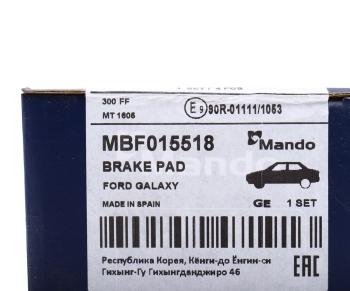 2 199 р. Колодки тормозные FORD Galaxy VW Sharan (95-) передние (4шт.) MANDO MANDO mbf015518  с доставкой в г. Керчь. Увеличить фотографию 7