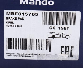 2 099 р. Колодки тормозные FIAT 500L OPEL Corsa передние (4шт.) MANDO MANDO mbf015765 MANDO mbf015765  с доставкой в г. Керчь. Увеличить фотографию 5