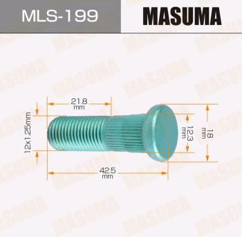 94 р. Шпилька колеса SUZUKI SX4 (07-) переднего MASUMA MASUMA mls-199  с доставкой в г. Керчь. Увеличить фотографию 3