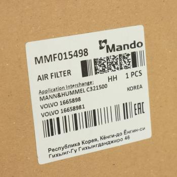 5 399 р. Фильтр воздушный VOLVO FH12 (с крышкой, крепление 4 отверстия) MANDO MANDO mmf015498  с доставкой в г. Керчь. Увеличить фотографию 4
