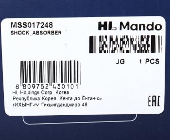 3 499 р. Амортизатор PEUGEOT 207 (07-) передний левый газовый MANDO MANDO mss017248 MANDO mss017248  с доставкой в г. Керчь. Увеличить фотографию 3