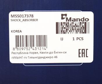 3 199 р. Амортизатор RENAULT Laguna (01-07) передний левый/правый газовый MANDO MANDO mss017378 MANDO mss017378  с доставкой в г. Керчь. Увеличить фотографию 3
