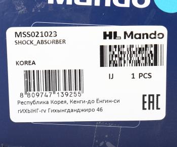 2 879 р. Амортизатор RENAULT Megane (08-) задний левыйправый газовый MANDO MANDO mss021023  с доставкой в г. Керчь. Увеличить фотографию 3