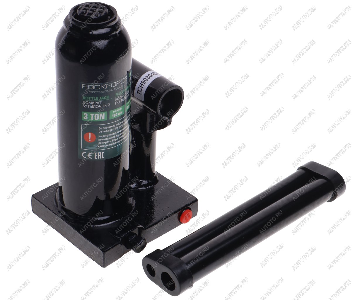 2 199 р. Домкрат бутылочный 3т 180-345мм с клапаном ROCKFORCE ROCKFORCE rf-t90304euro  с доставкой в г. Керчь
