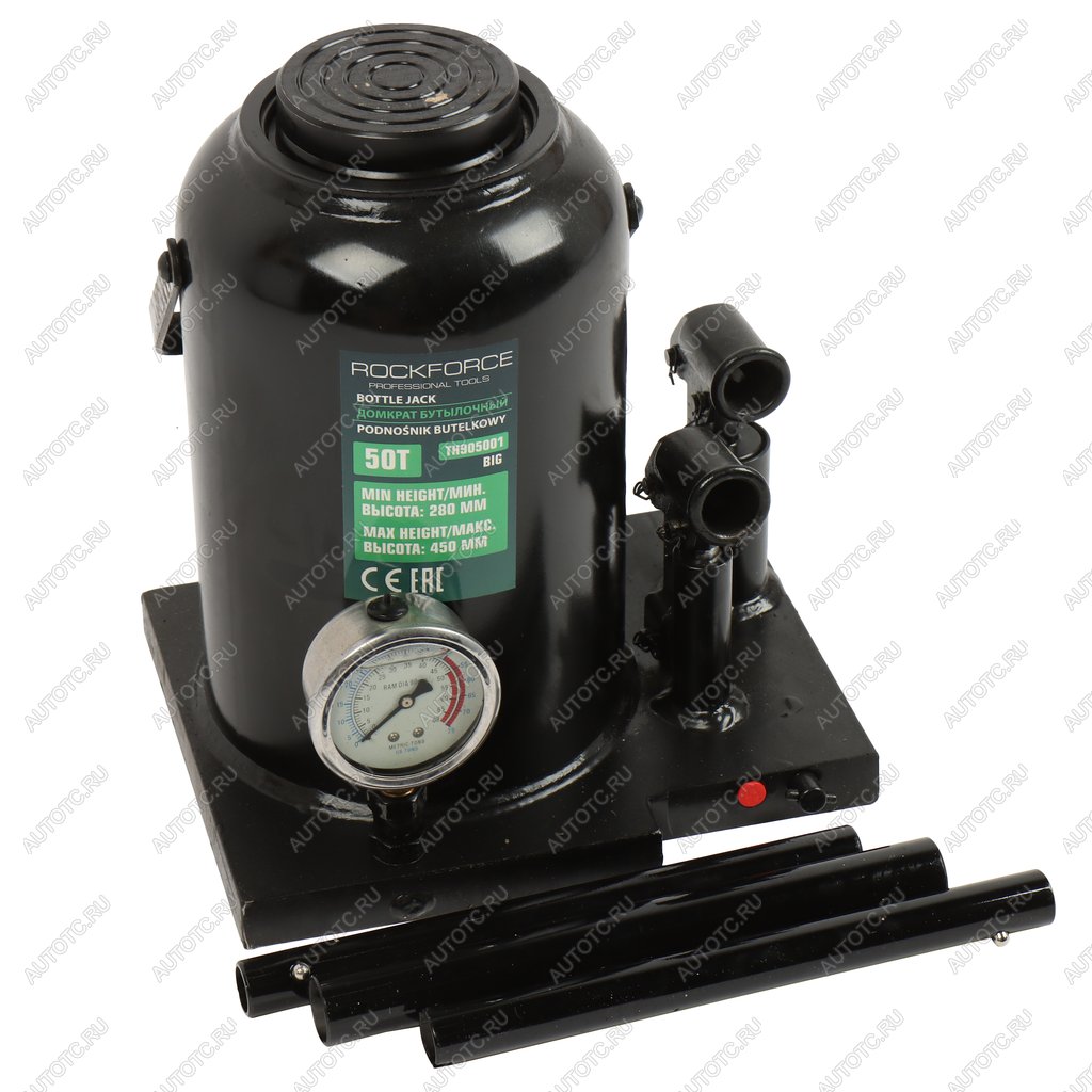 17 999 р. Домкрат бутылочный 50т 280-450мм ROCKFORCE ROCKFORCE rf-th905001  с доставкой в г. Керчь