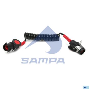 4 299 р. Кабель электрический АБС прицепа 7-полюсный L=4500мм SAMPA SAMPA 095.166 SAMPA 095.166  с доставкой в г. Керчь. Увеличить фотографию 1