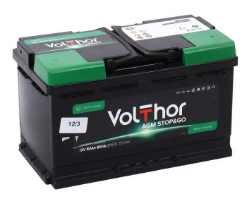 23 599 р. Аккумулятор VOLTHOR AGM 80Ач обратная полярность VOLTHOR 6ст80(0)  с доставкой в г. Керчь. Увеличить фотографию 2