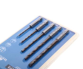 439 р. Набор сверл по металлу 2.0-6.0мм HSS (5шт.) 6-гранный хвостовик VERTEXTOOLS VERTEXTOOLS 0987-5  с доставкой в г. Керчь. Увеличить фотографию 2