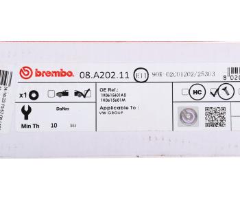 4 599 р. Диск тормозной VW Passat (05-),Tiguan AUDI A3 SKODA Superb (08-) задний 1шт. (min 2шт.) BREMBO BREMBO 08.a202.11  с доставкой в г. Керчь. Увеличить фотографию 5