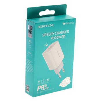 399 р. Устройство зарядное в розетку 1USB Type C BOROFONE BOROFONE ba38a white  с доставкой в г. Керчь. Увеличить фотографию 4