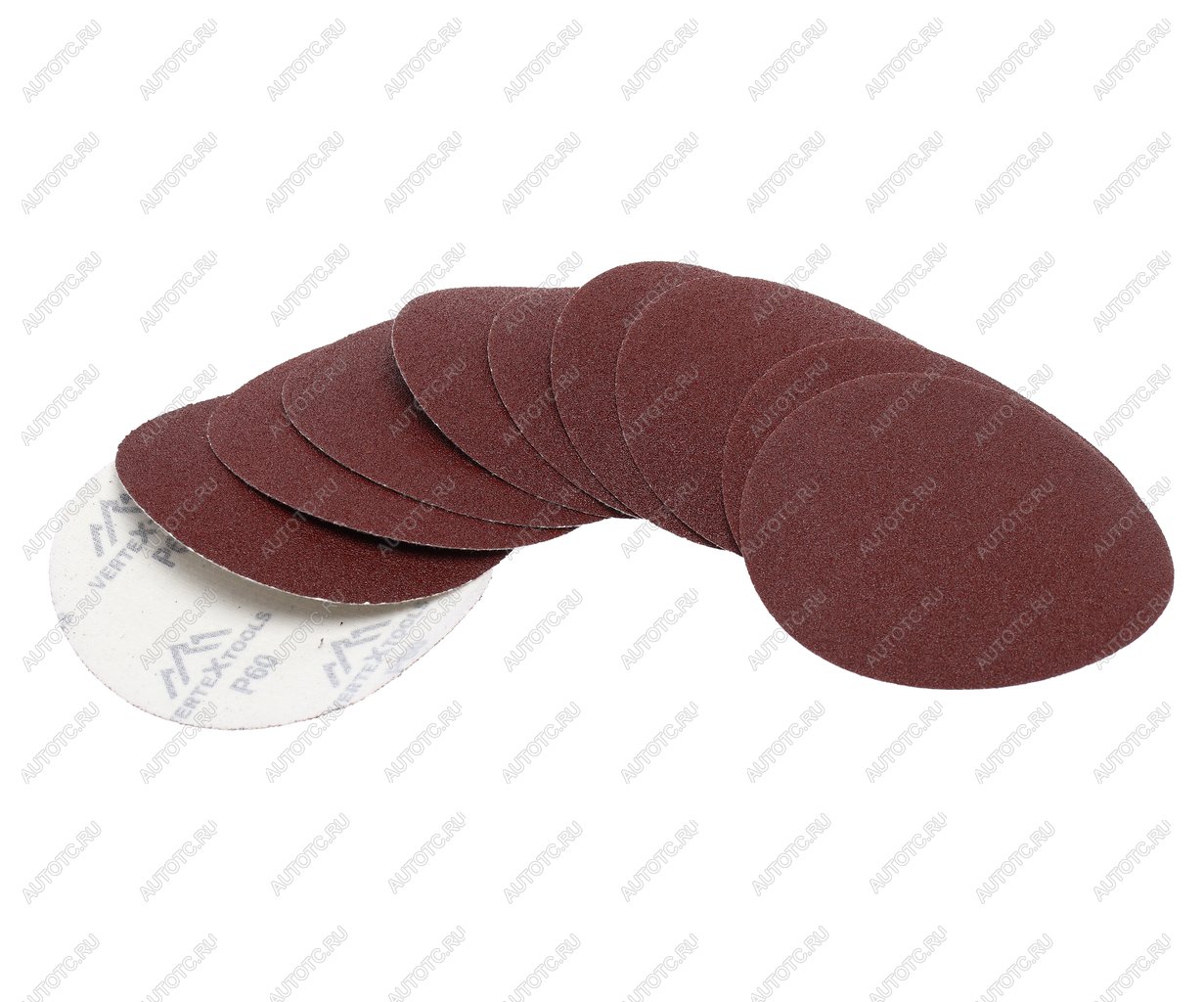 116 р. Бумага наждачная на липучке D125 P60 10шт. VERTEXTOOLS VERTEXTOOLS 12800-060  с доставкой в г. Керчь