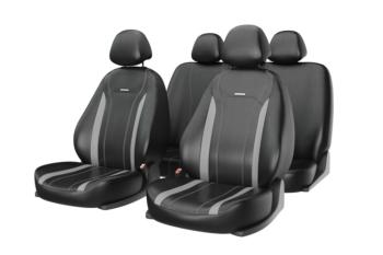 Авточехлы универсальные экокожа черно-серые (11 предм.) Tiltan CARFASHION CARFASHION 11156
