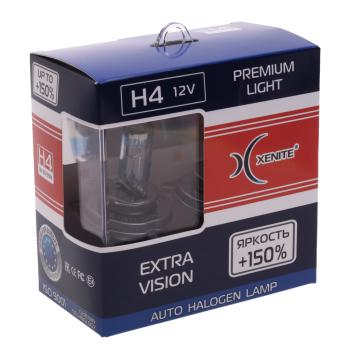 829 р. Лампа 12V H4 P43t +150% бокс (2шт.) XENITE XENITE 1007176  с доставкой в г. Керчь. Увеличить фотографию 3