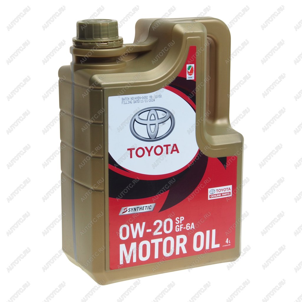 4 199 р. Масло моторное TOYOTA MOTOR OIL SP синт.4л SAE0W20 OE TOYOTA 08880-84355  с доставкой в г. Керчь