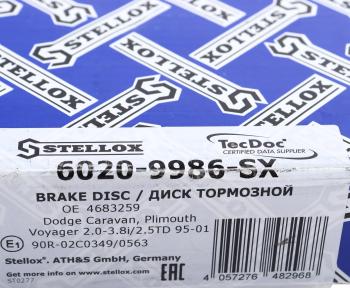 2 299 р. Диск тормозной DODGE Caravan (95-01) передний (1шт.) STELLOX STELLOX 6020-9986-sx  с доставкой в г. Керчь. Увеличить фотографию 7