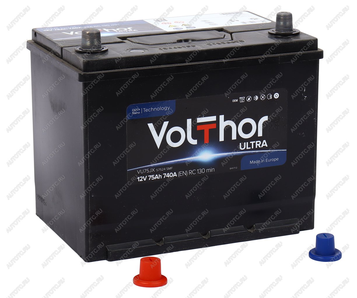 12 349 р. Аккумулятор VOLTHOR Ultra 75Ач VOLTHOR 6ст75(1) 57524 d26  с доставкой в г. Керчь