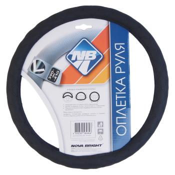 439 р. Оплетка руля (L) 39-41см черная экокожа NOVA BRIGHT NOVA BRIGHT 47679  с доставкой в г. Керчь. Увеличить фотографию 1