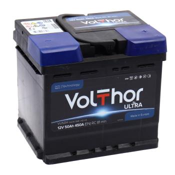 8 499 р. Аккумулятор VOLTHOR Ultra 50Ач обратная полярность VOLTHOR 6ст50(0) 55010  с доставкой в г. Керчь. Увеличить фотографию 1