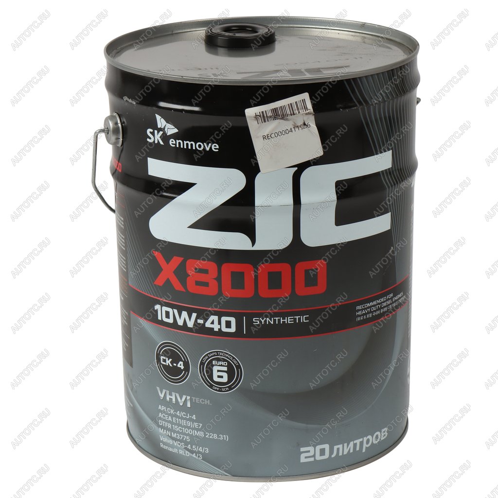 17 999 р. Масло дизельное X8000 CK-4CJ-4E7E11 10W40 синт.20л ZIC ZIC 192132  с доставкой в г. Керчь