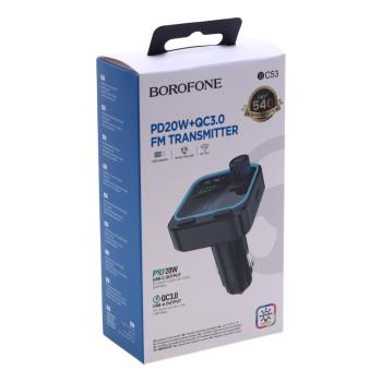 699 р. Устройство зарядное в прикуриватель с трансмиттером (bluetooth,hands free) черное BOROFONE BOROFONE bc53  с доставкой в г. Керчь. Увеличить фотографию 4