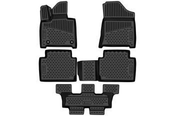 Коврики 3D в салон (7 мест) Element Hyundai Santa Fe 5 MX5 (2022-2025) (черные)