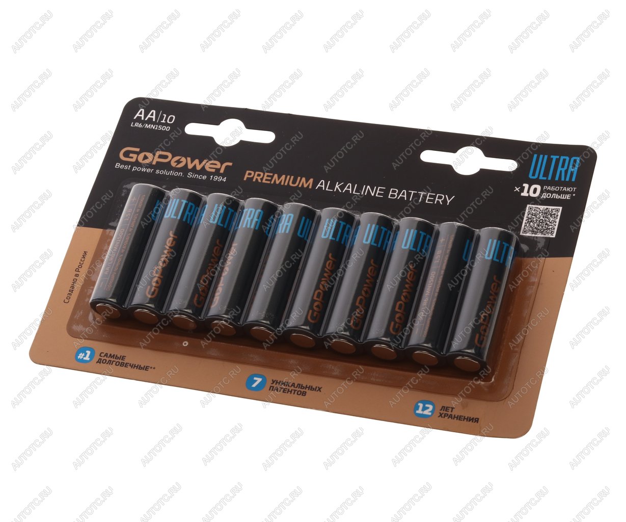 459 р. Батарейка AA LR6 1.5V блистер 10шт. Alkaline Ultra GOPOWER GOPOWER 00-00026395  с доставкой в г. Керчь