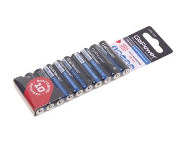 319 р. Батарейка AAA LR03 1.5V блистер 10шт. Alkaline GOPOWER GOPOWER 00-00019864  с доставкой в г. Керчь. Увеличить фотографию 1