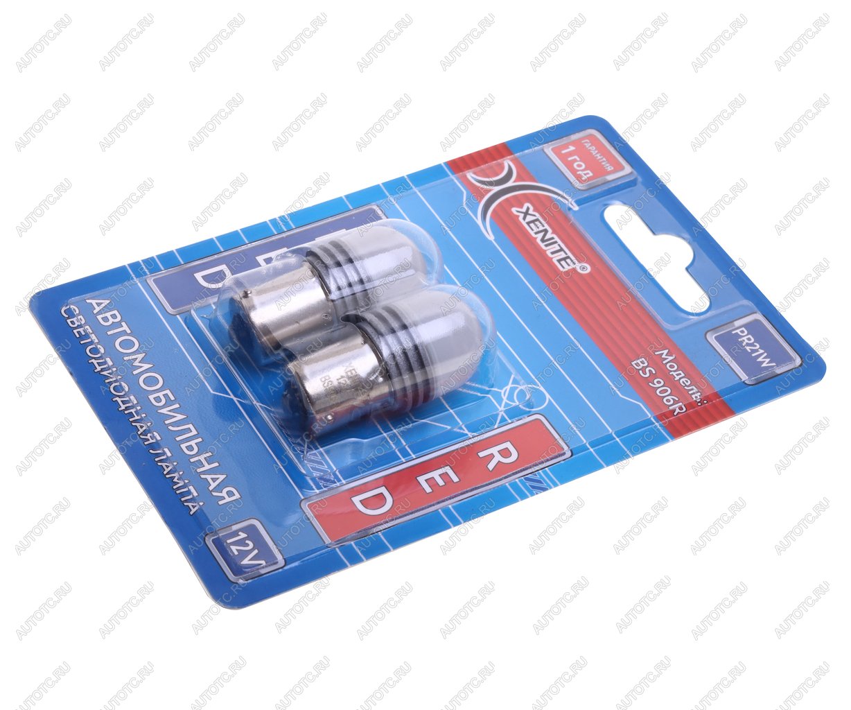 459 р. Лампа светодиодная 12V P21W BA15S красная блистер (2шт.) XENITE XENITE 1009660 XENITE 1009660  с доставкой в г. Керчь
