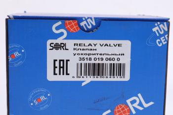 3 499 р. Клапан RENAULT ускорительный стояночной системы SORL SORL 35180190600 SORL 35180190600  с доставкой в г. Керчь. Увеличить фотографию 4