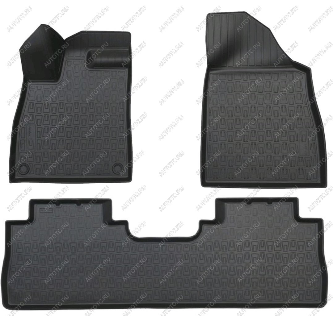 2 689 р. Коврик салона GAC GS8 2 (21-) (1,2 ряд) полиуретан черный (3 предм.) NORPLAST NORPLAST npa11-c27-206  с доставкой в г. Керчь
