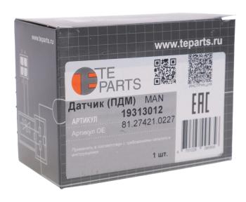 7 199 р. Датчик давления воздуха MAN TGA 12Bar (в пневмоподвеске заднего моста) TE PARTS TE PARTS 19313012 TE PARTS 19313012  с доставкой в г. Керчь. Увеличить фотографию 3