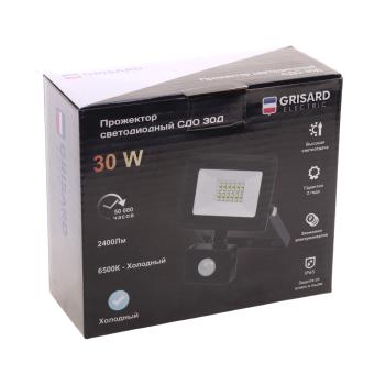 1 099 р. Светильник светодиодный 220V 30W 6500K с датчиком движения черный GRISARD ELECTRIC GRISARD ELECTRIC gre-004-0017 GRISARD ELECTRIC gre-004-0017  с доставкой в г. Керчь. Увеличить фотографию 4